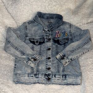 Barbie Kids Light Blue Denim Jacket with Colorful Logo